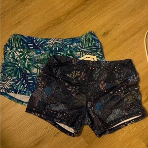 Born Primitive Blue and Black Patterned Women's Athletic Shorts